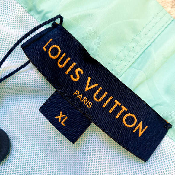 NWT $745 Louis Vuitton Men's XL Monogram Board Shorts Swim Trunks Aqua - Picture 4 of 16